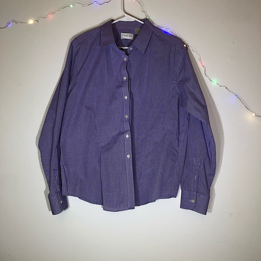 Van heusen 4Her. Amethyst Gingham Check Button down Oxford. LIKE NEW. WOMENS XL